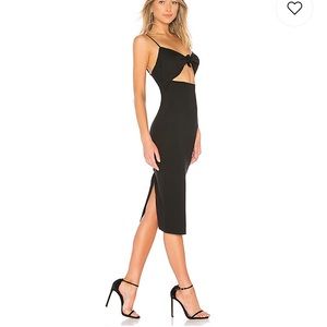 Privacy Please Revolve fitted black Midi dress